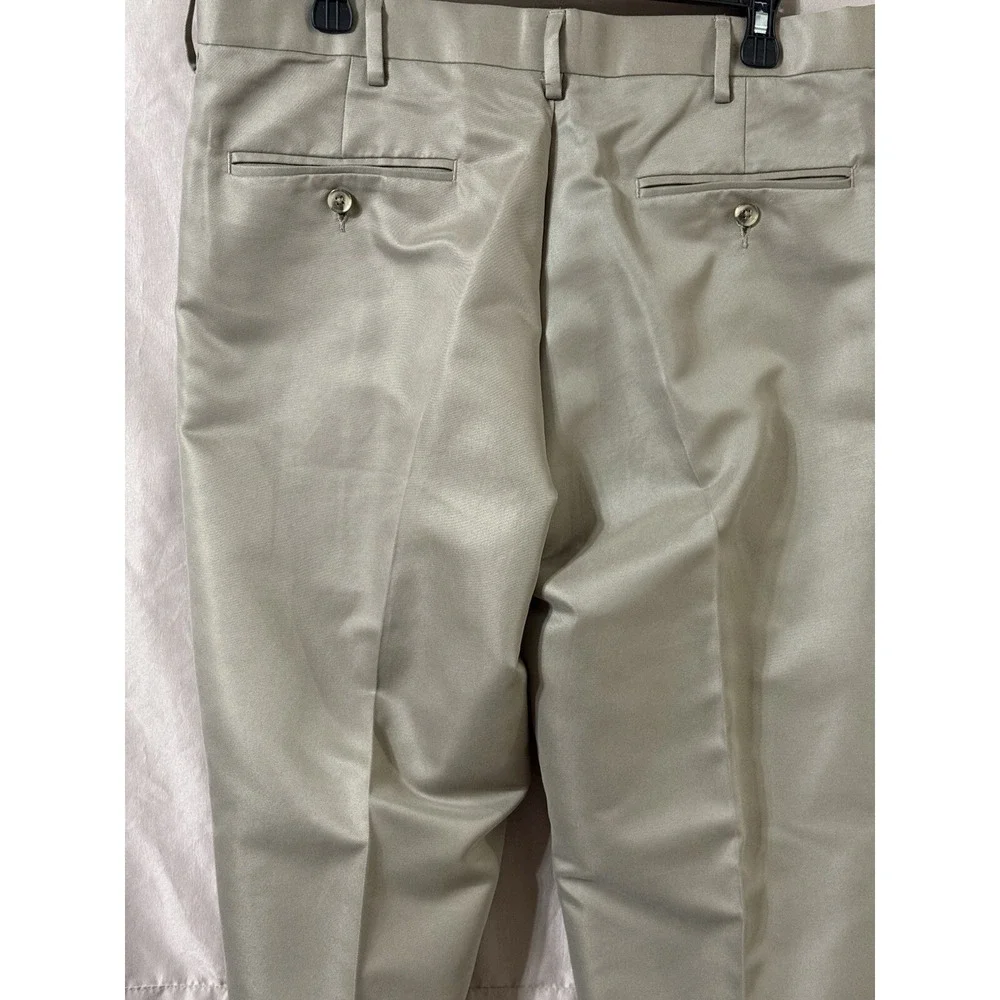PERRY ELLIS PORTFOLIO Men's Tan Pleated-Front Classic-Fit Dress Pants SZ 33x29‎